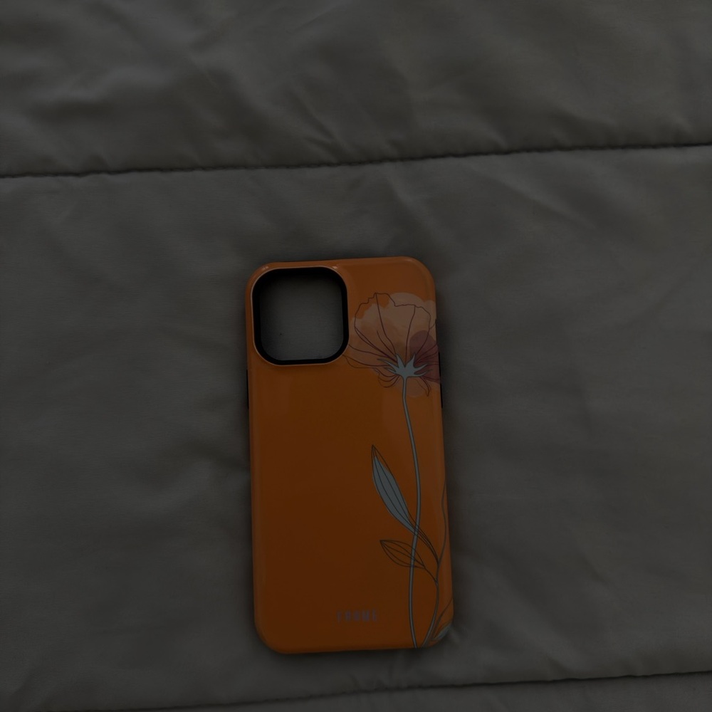 Orange Floral Slim Protective Phone Case - For iPhone 13 Pro Max